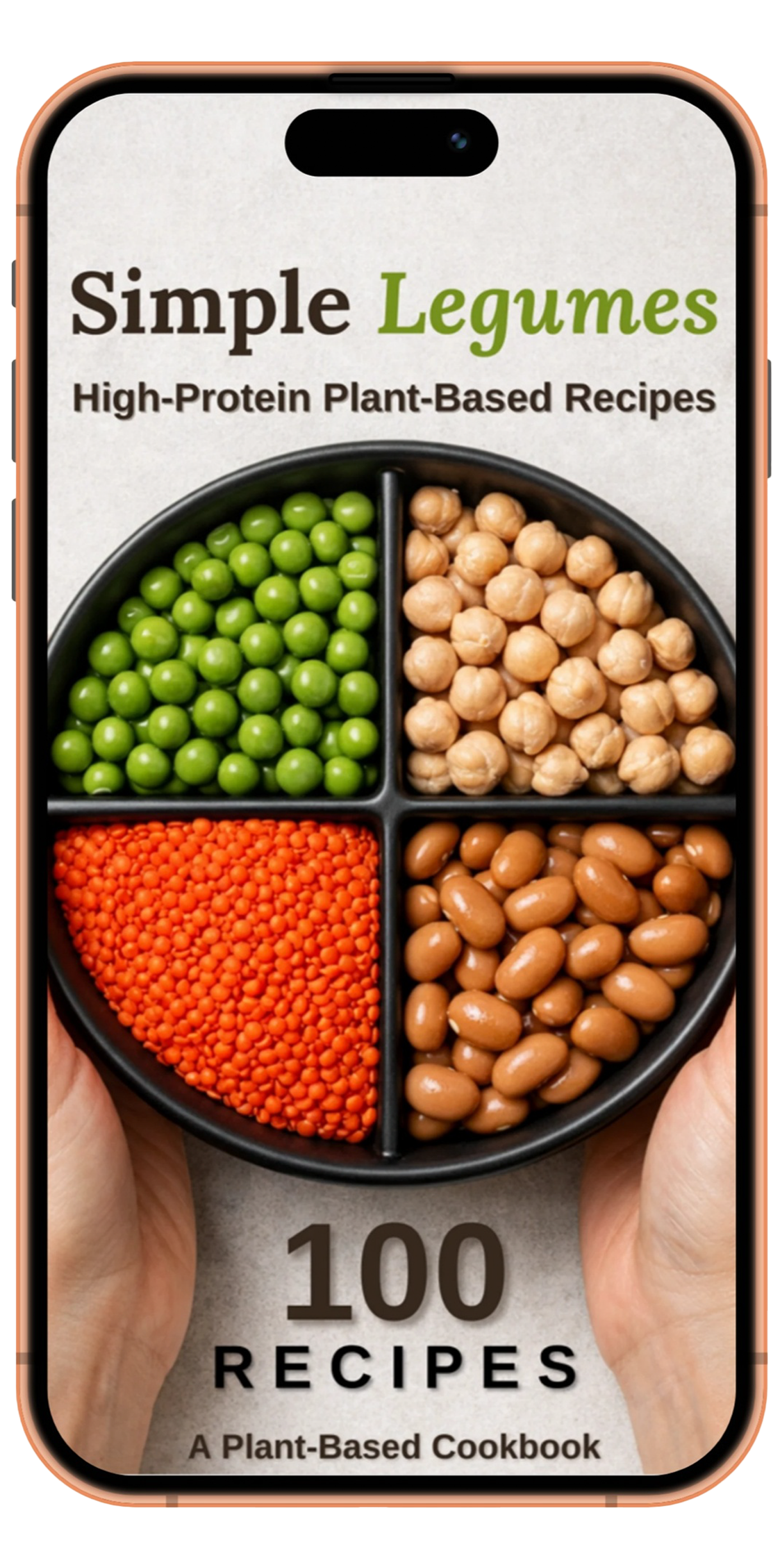 Simple Legumes Digital PDF cookbook shown on a phone screen