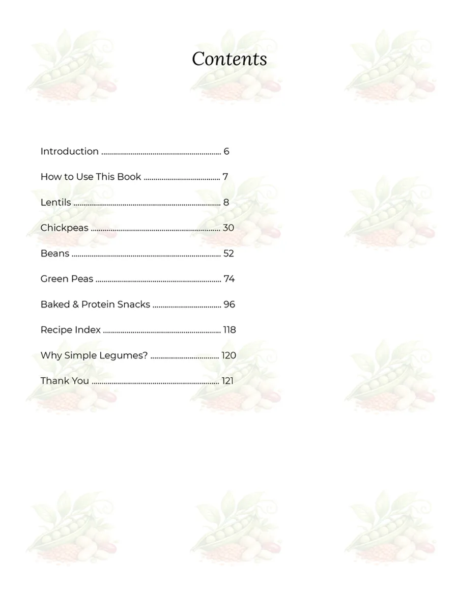 Table of contents page